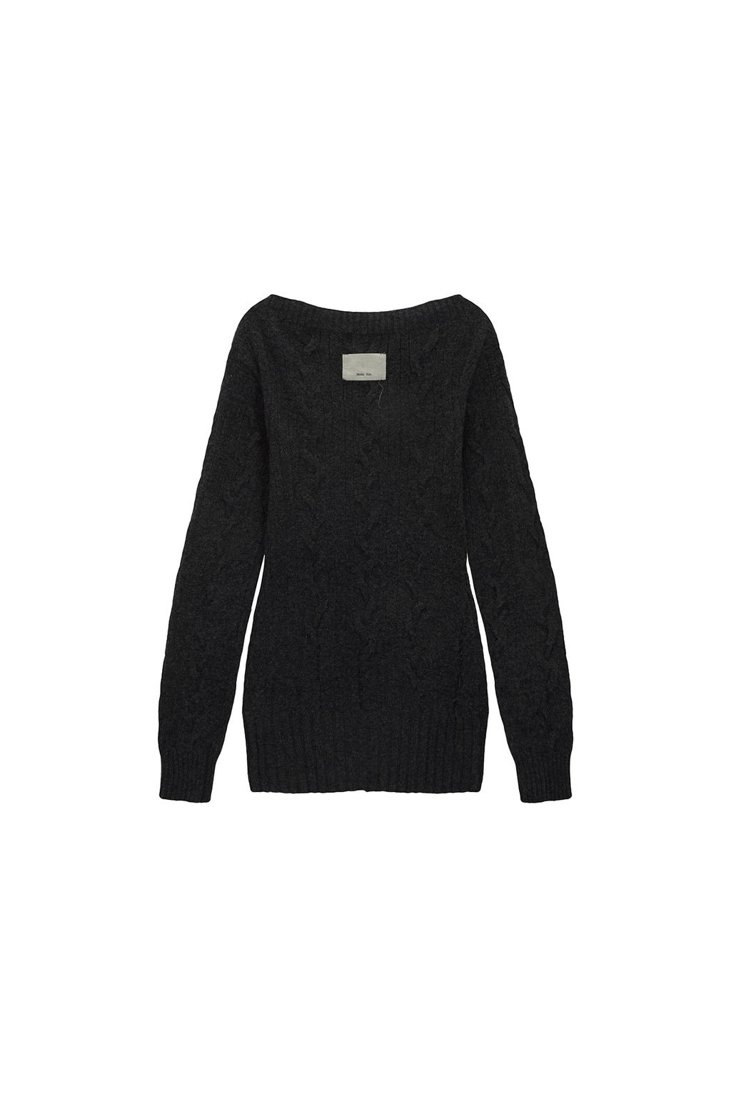 Matinkim Damage Point Cable Knit Dress IN Charcoal