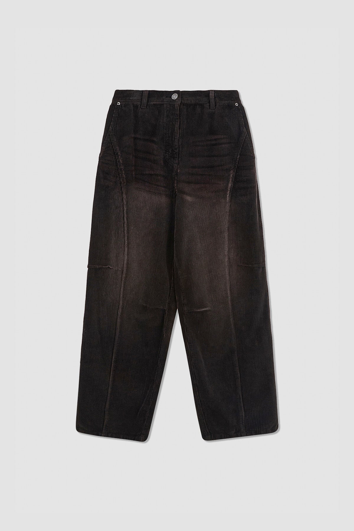 Matinkim Washed Corduroy Volume Pants IN Brown