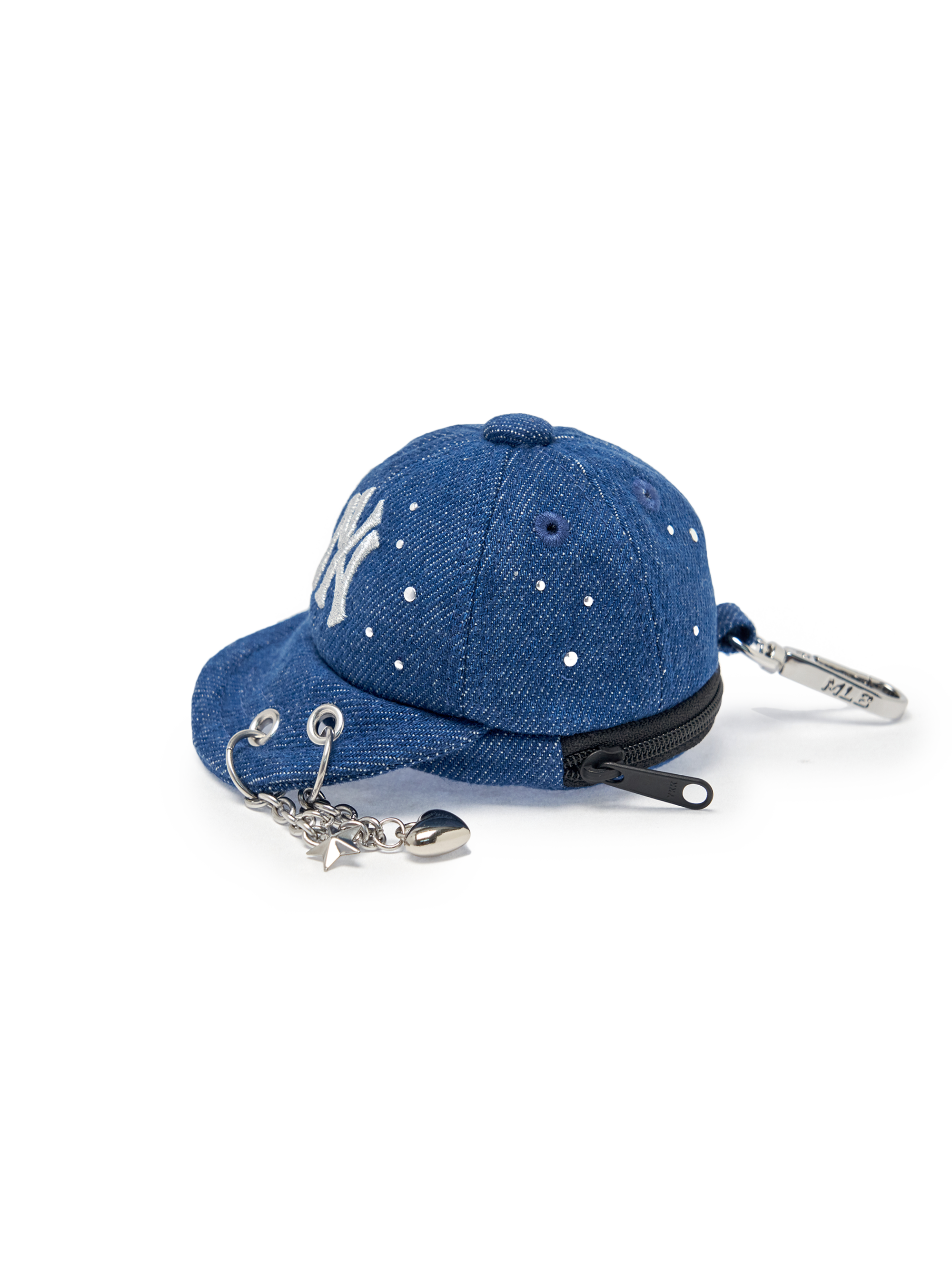 MLB Korea Basic Denim Point Ballcap Pouch Keyring