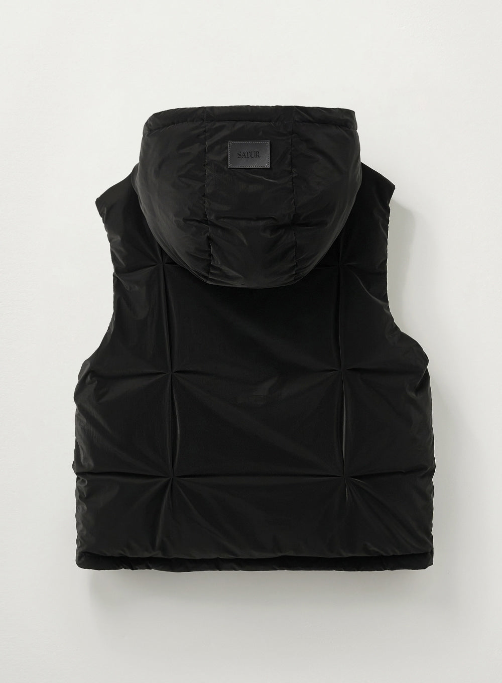 [satur] (W) Orta Hood Padding Vest - Black