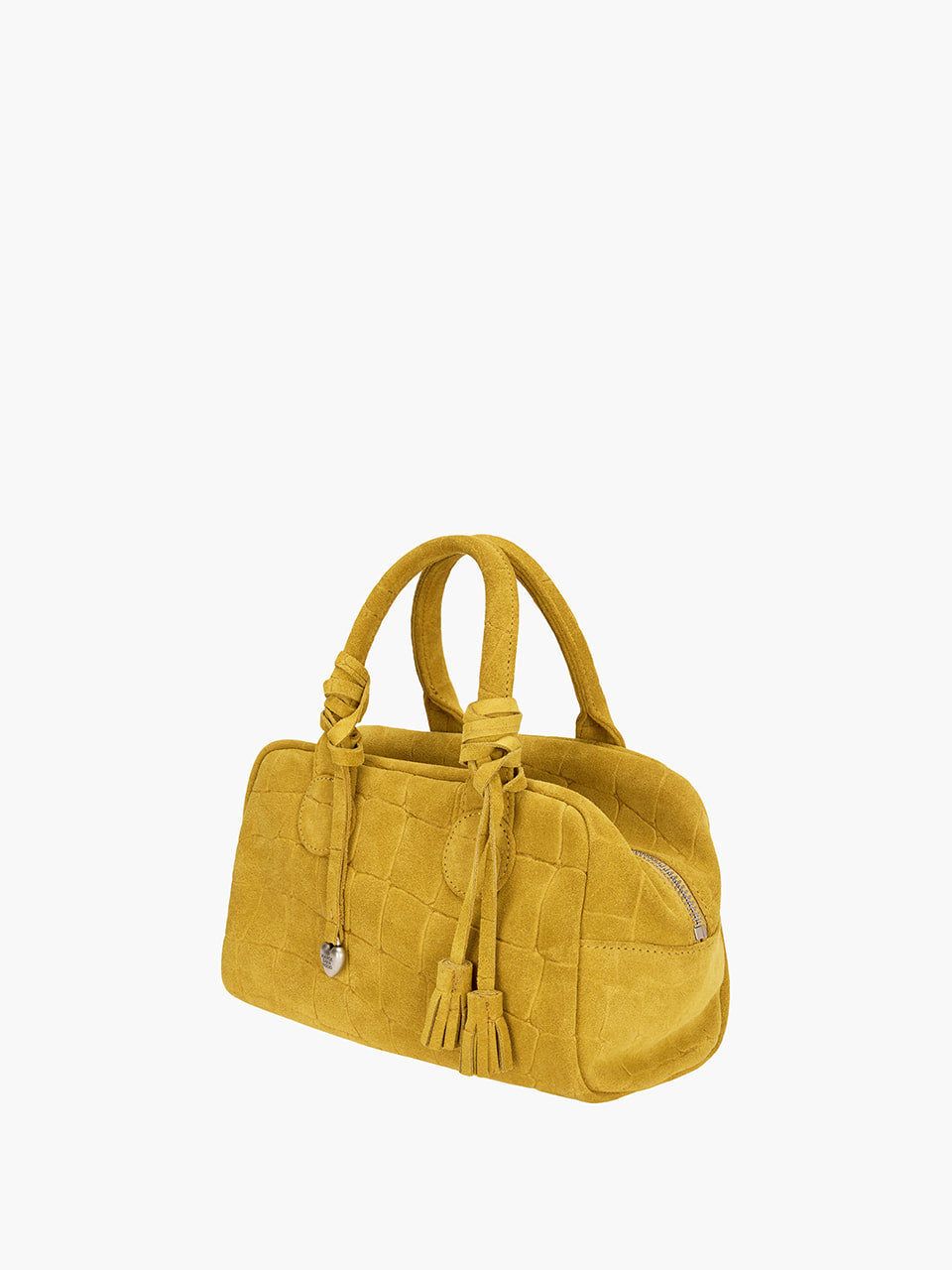 Margesherwood Soft Bowling mustard croc-effect suede