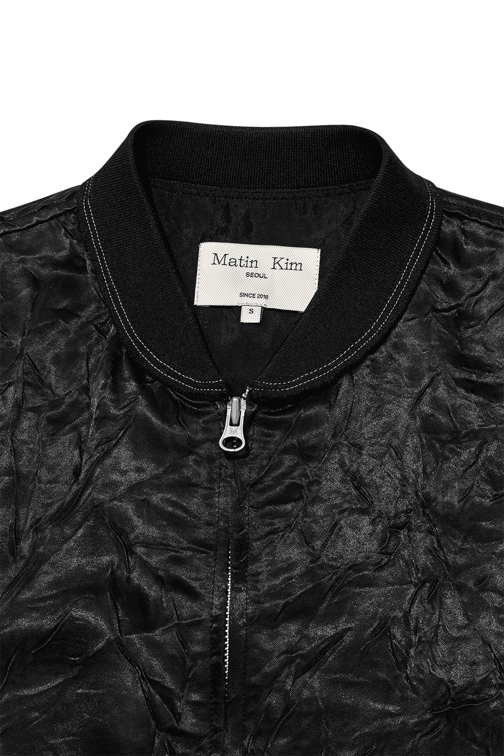 [matinkim] BACK LOGO CRINKLE BLOUSON FOR WOMEN IN BLACK