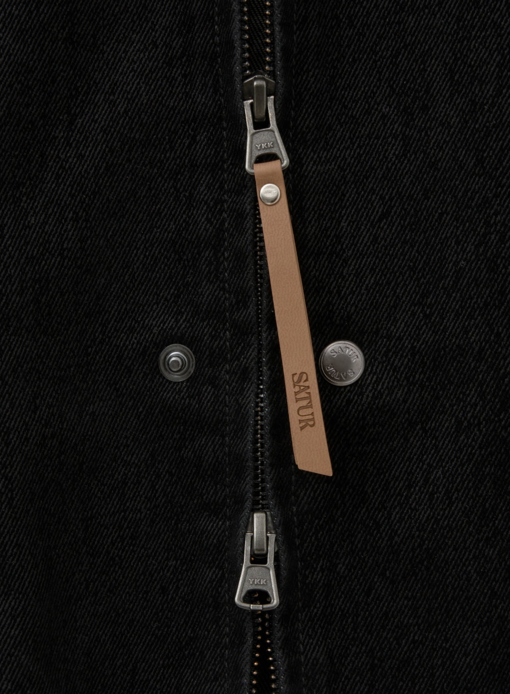 [satur] Teo Velvet Denim Jacket - Black