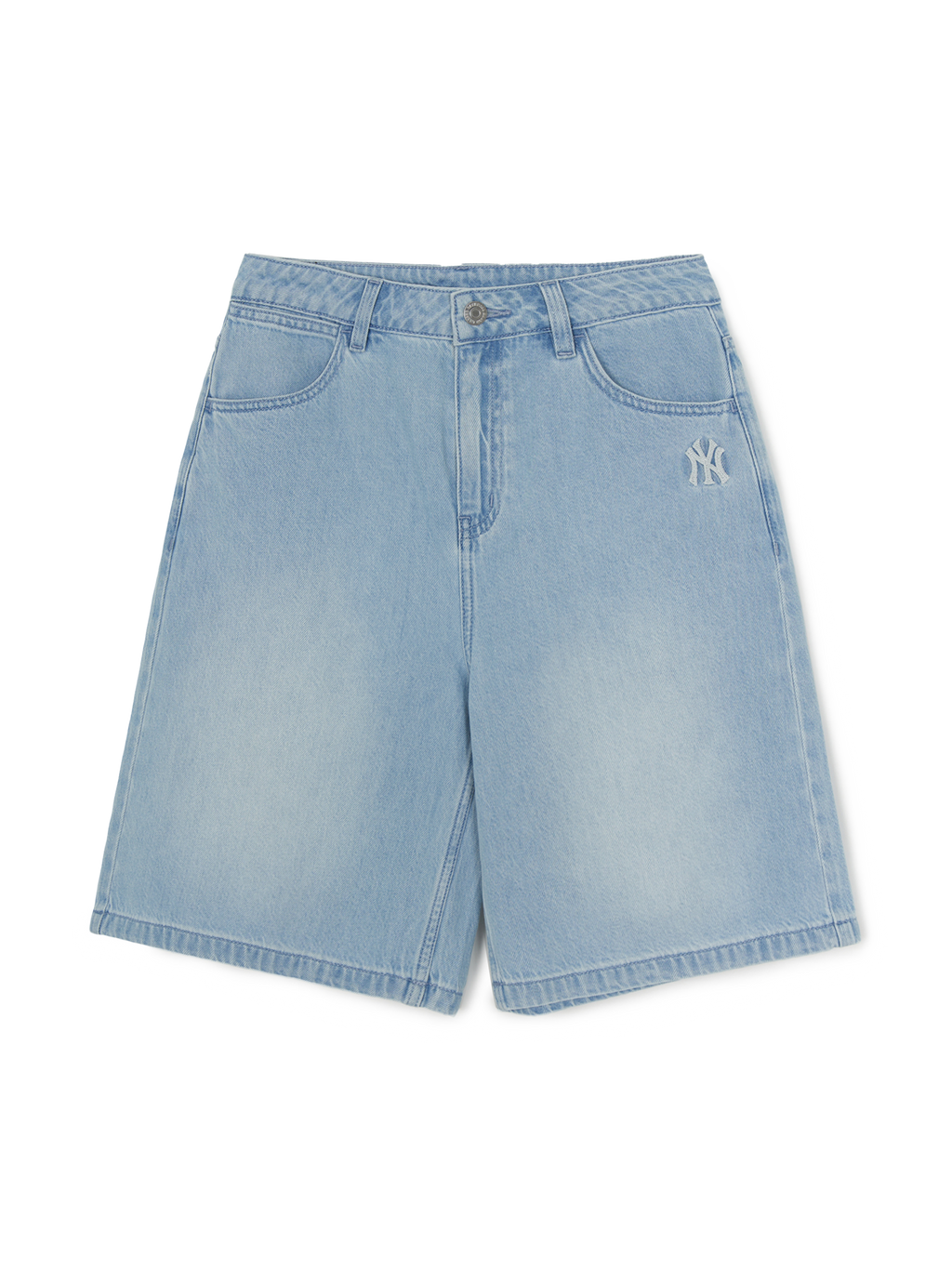 MLB Korea Women's Basic Small Logo Summer Tencel 9in Denim Shorts