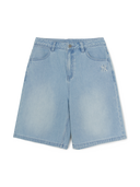 MLB Korea Women's Basic Small Logo Summer Tencel 9in Denim Shorts