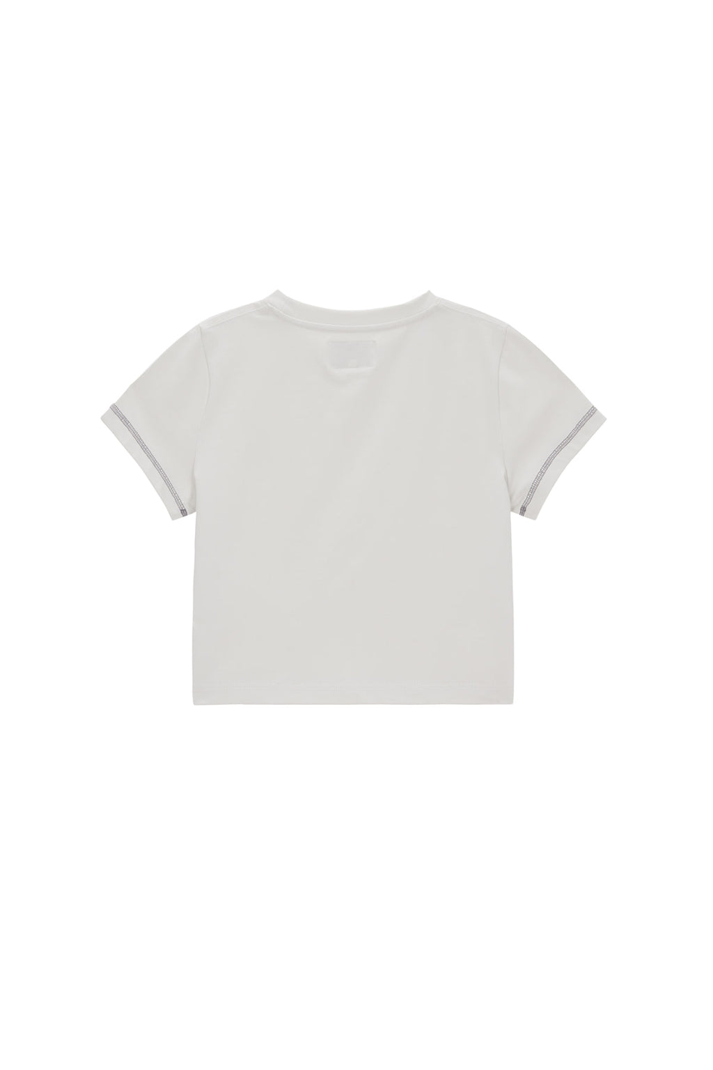 [matinkim] MATIN SMALL LINE LOGO STITCH CROP TOP IN LIGHT GREEN