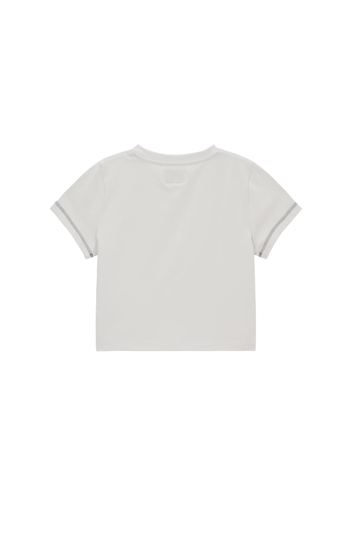 [matinkim] MATIN SMALL LINE LOGO STITCH CROP TOP IN LIGHT GREEN