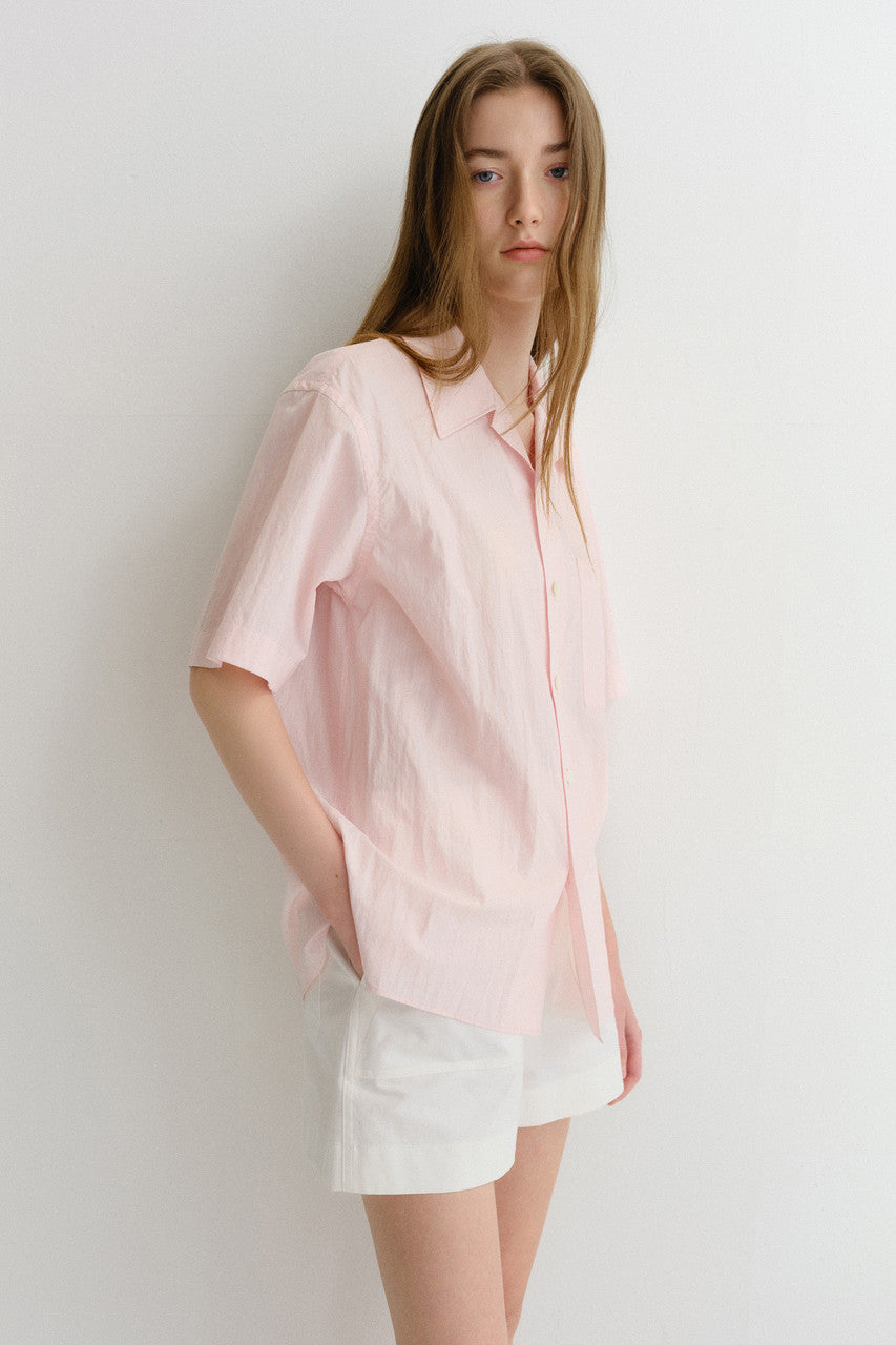Dunst Unisex Open Collared Shirt Soft Pink