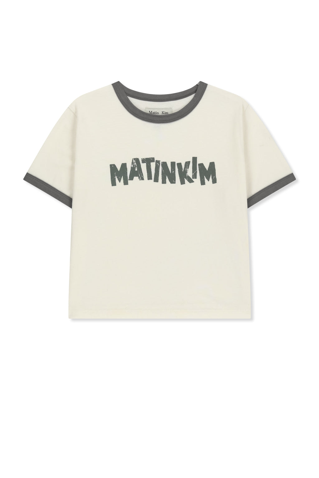Matinkim Matin Logo Ringer Crop Top IN Cream