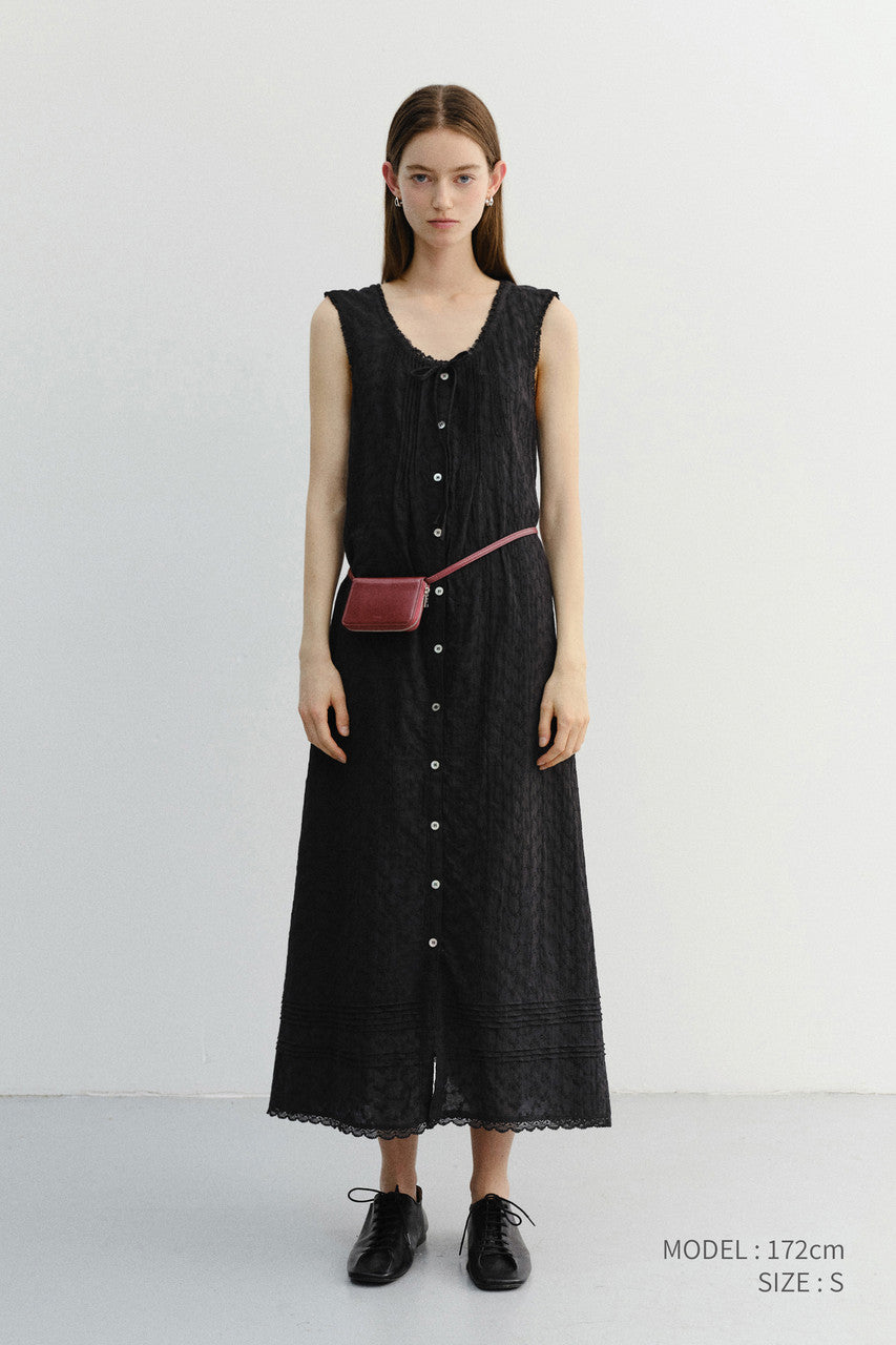 Dunst Needlework Babydoll Dress Black