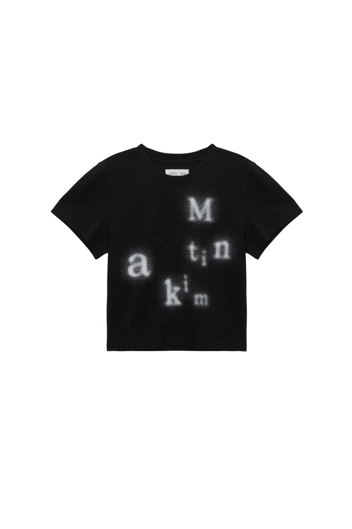 Matinkim Blurred Logo Crop Top IN Black