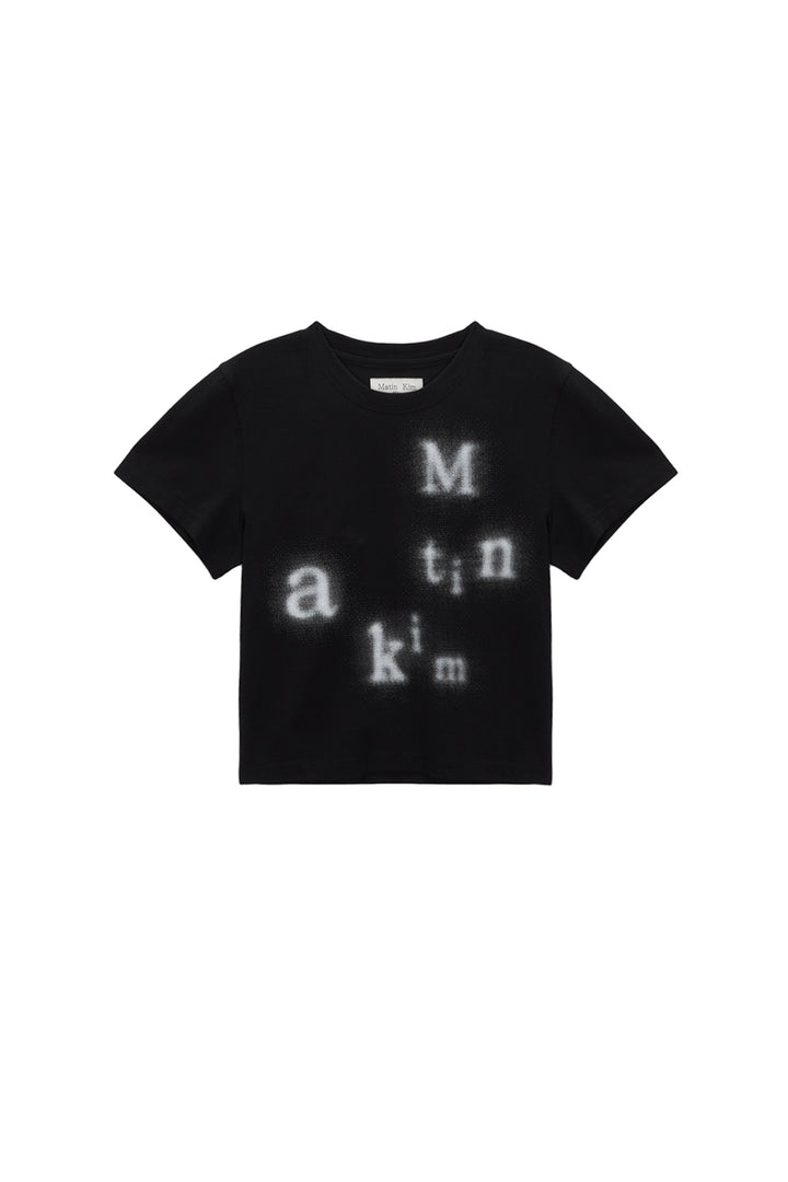 Matinkim Blurred Logo Crop Top IN Black