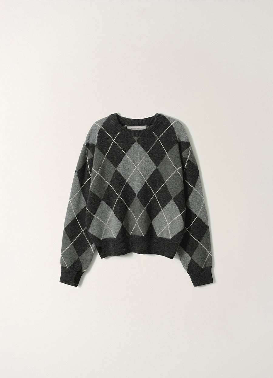 Nothing Written Marais argyle knit (Gray palette)