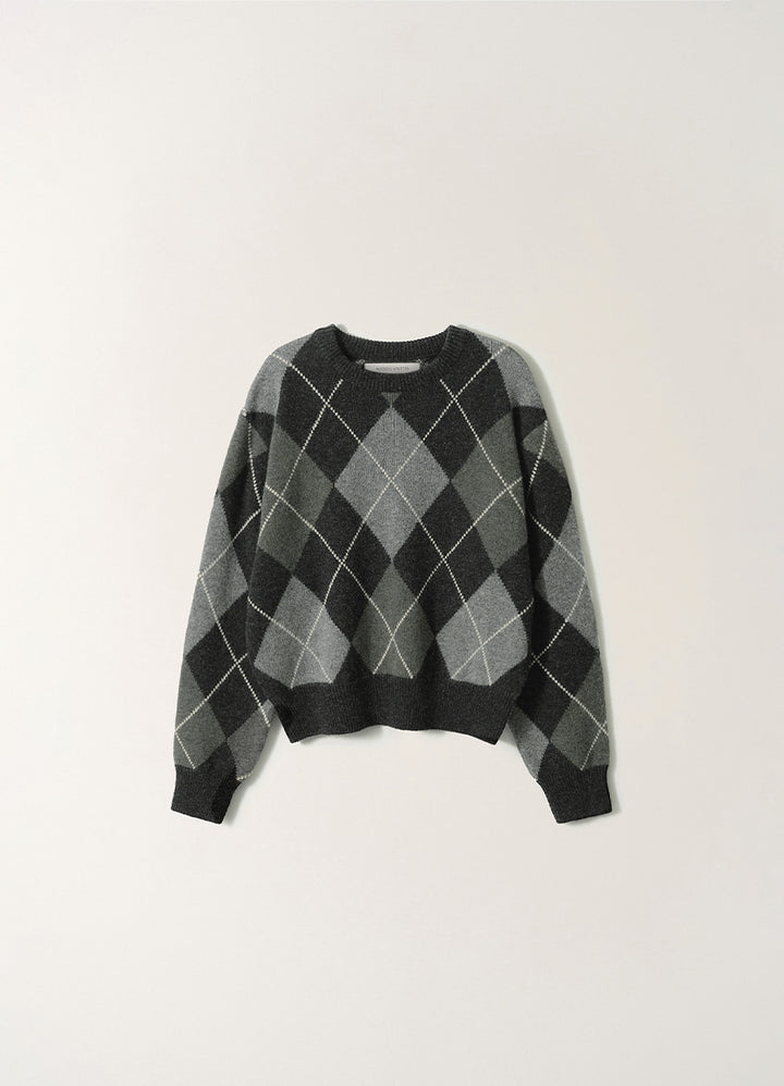 Nothing Written Marais argyle knit (Gray palette)
