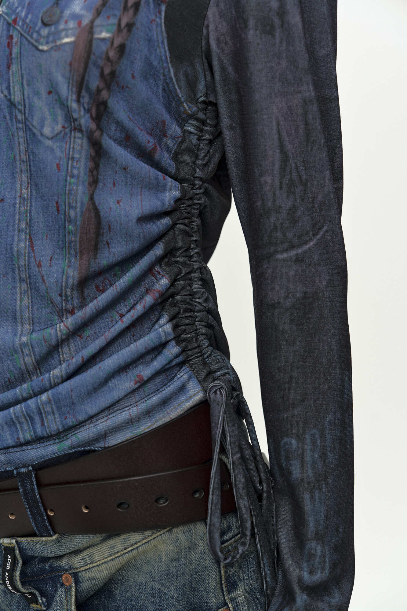 Andersson Bell Denim Collage Printed Top Navy)