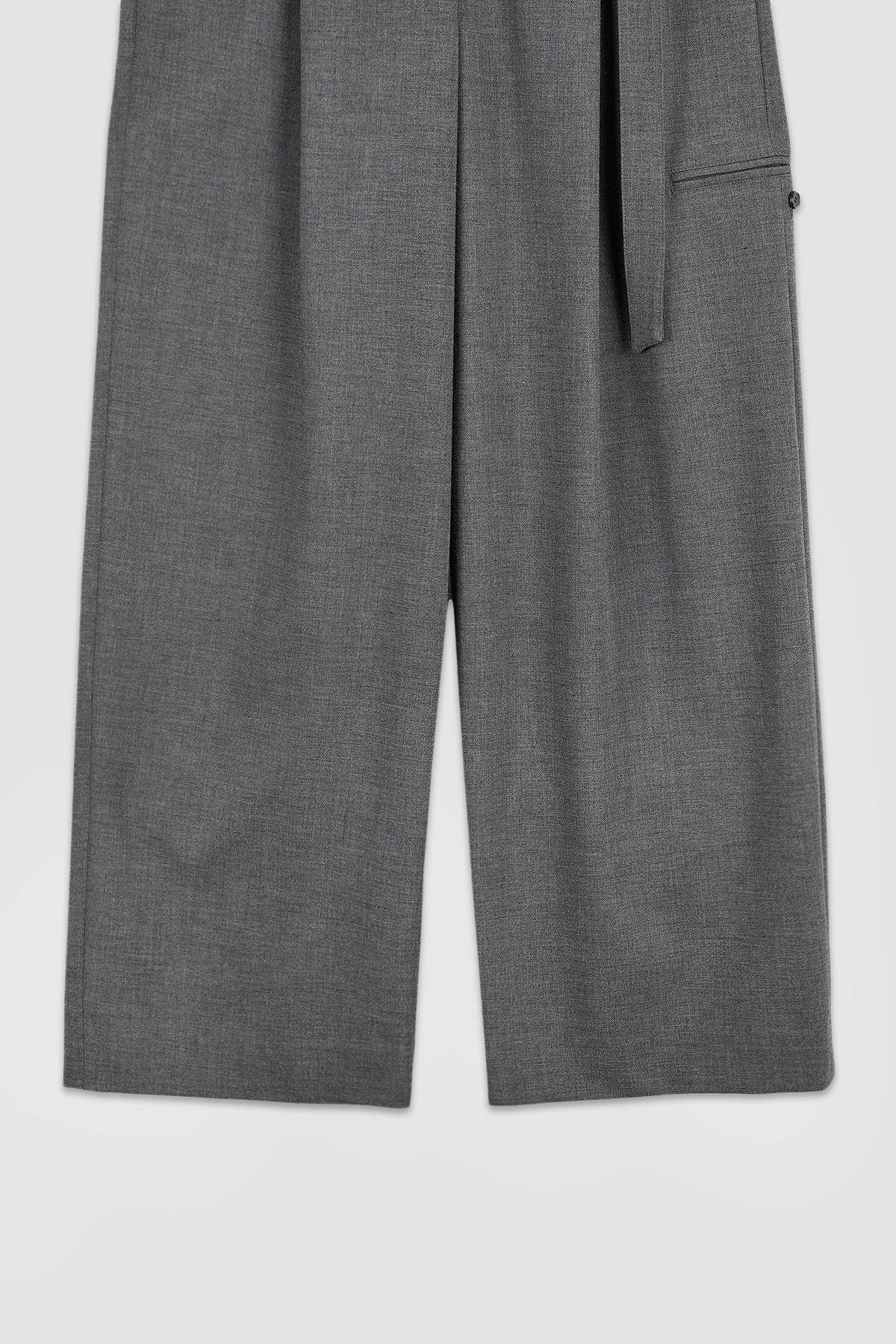 Matinkim Diagonal Zipper Belted Pants IN Grey