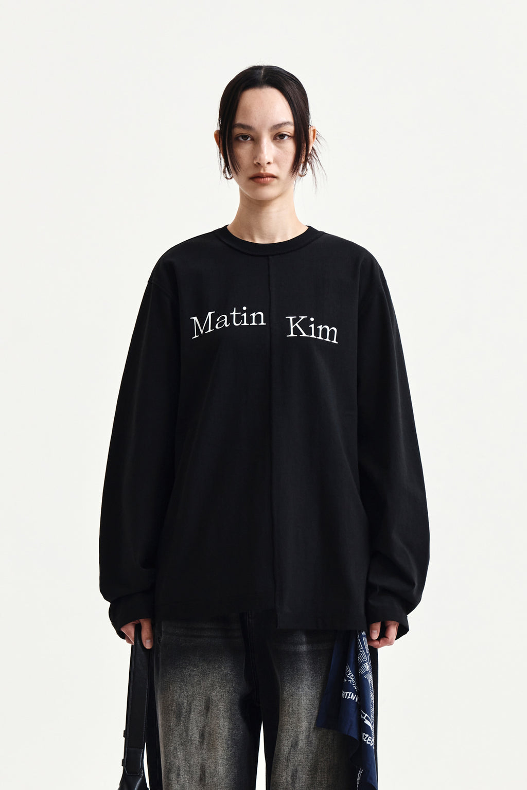 Matinkim Asymmetric Logo Top IN Black