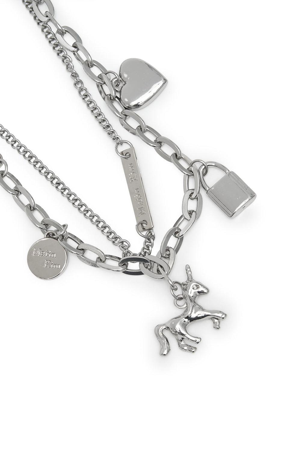 Matinkim Matin Double Metal Chain Strap IN Silver