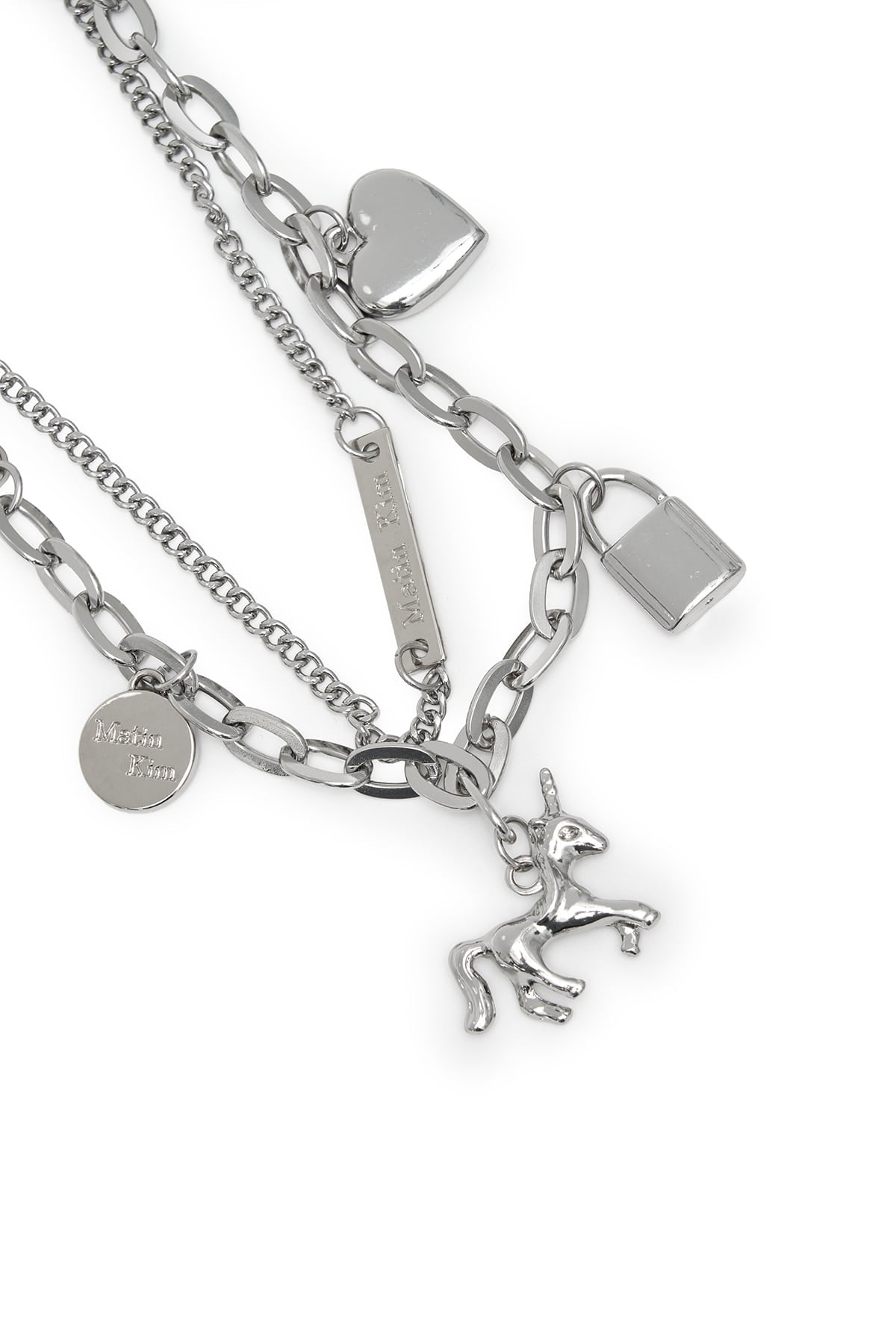 Matinkim Matin Double Metal Chain Strap IN Silver