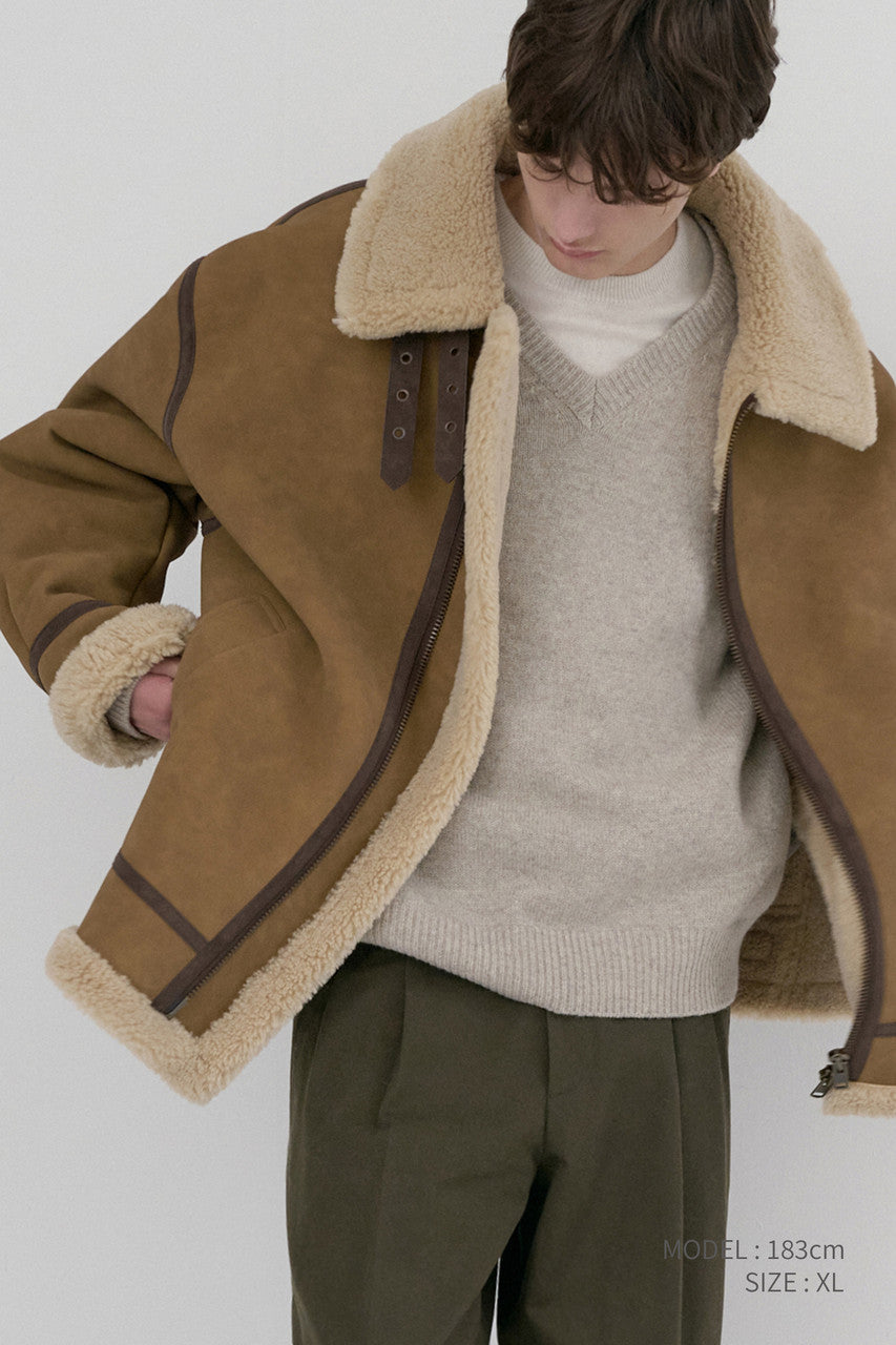 Dunst Unisex B-3 Shearling Jacket Camel