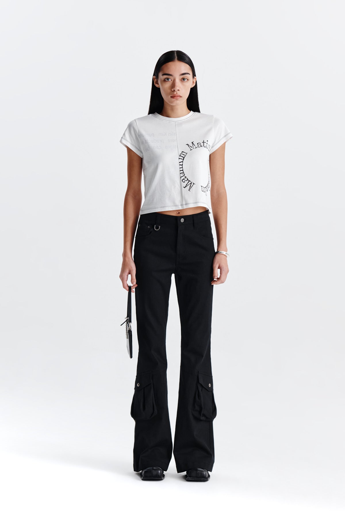 [matinkim] BOOTS CUT CARGO PANTS IN BLACK