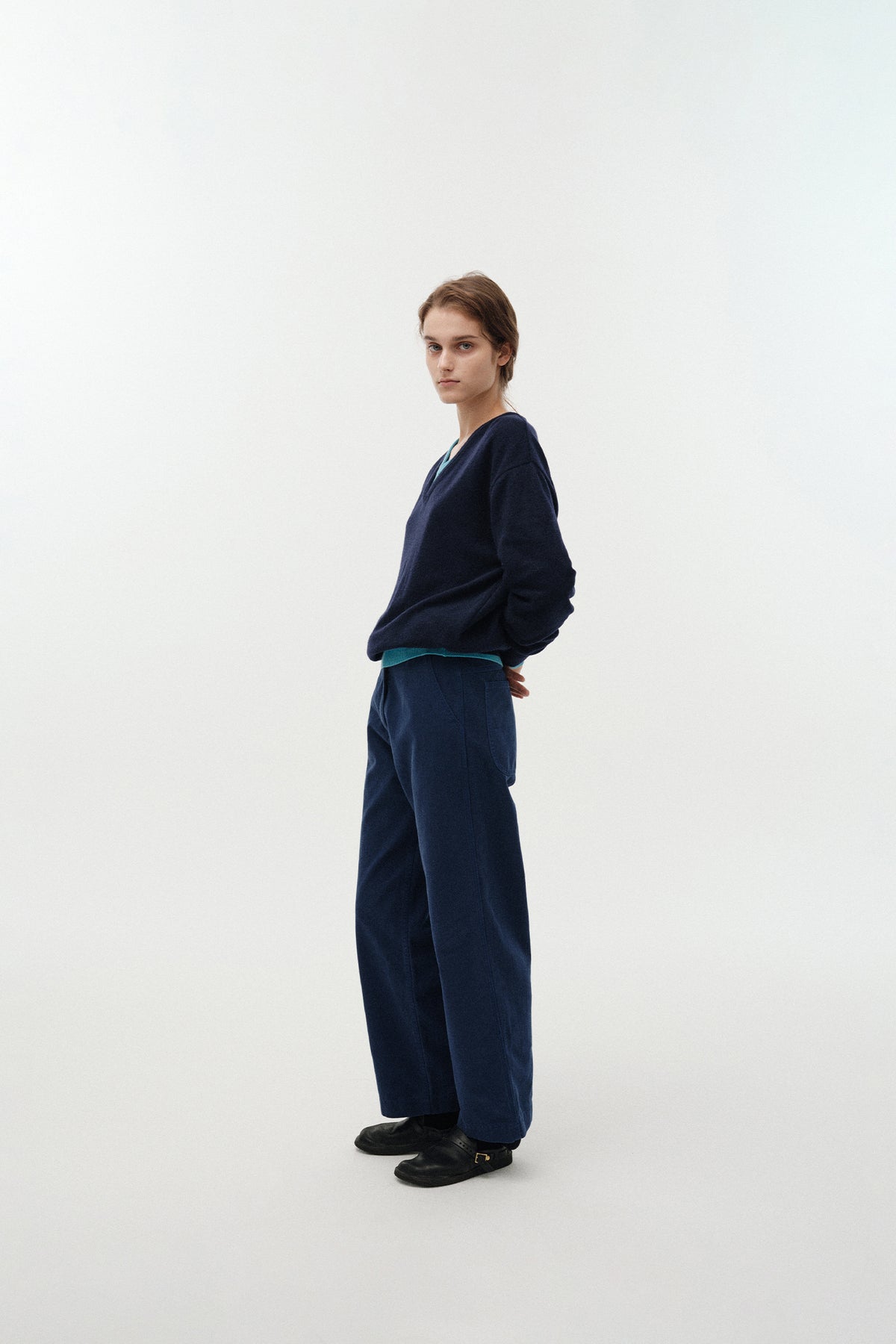 Nothing Written Paan cotton work pants (Blue)