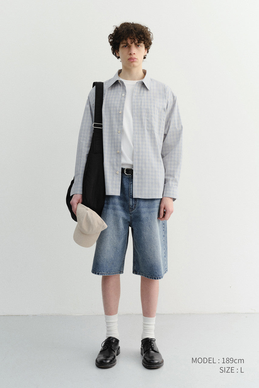 Dunst Classic Baggy Denim Shorts Vintage Blue