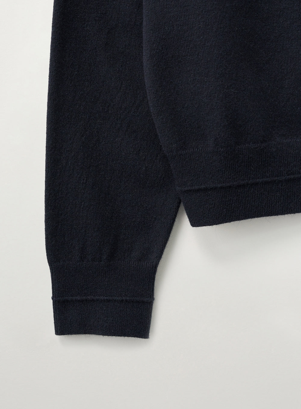 [satur] (W) Classic Knit Hood Zip-up - Navy