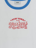 MLB Korea Women's Varsity Lettering Slim Slub Ringer T-shirts