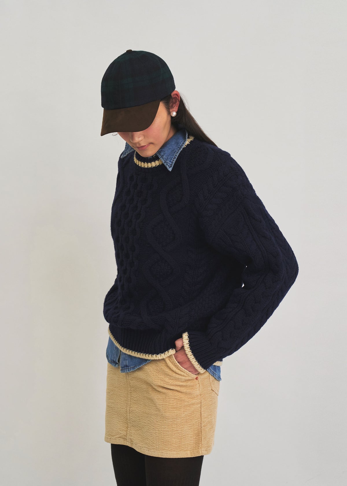 Grove Bovan Ball Cap Green Check