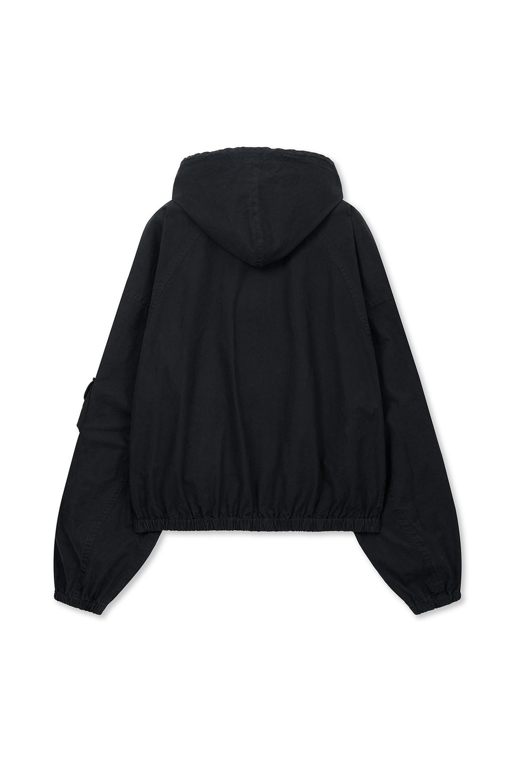 Matinkim Washed Cotton Hoody Zip UP IN Black