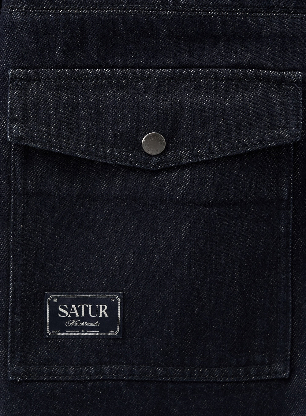 [satur] (W) Nonfade Denim Half Single Jacket - Indigo