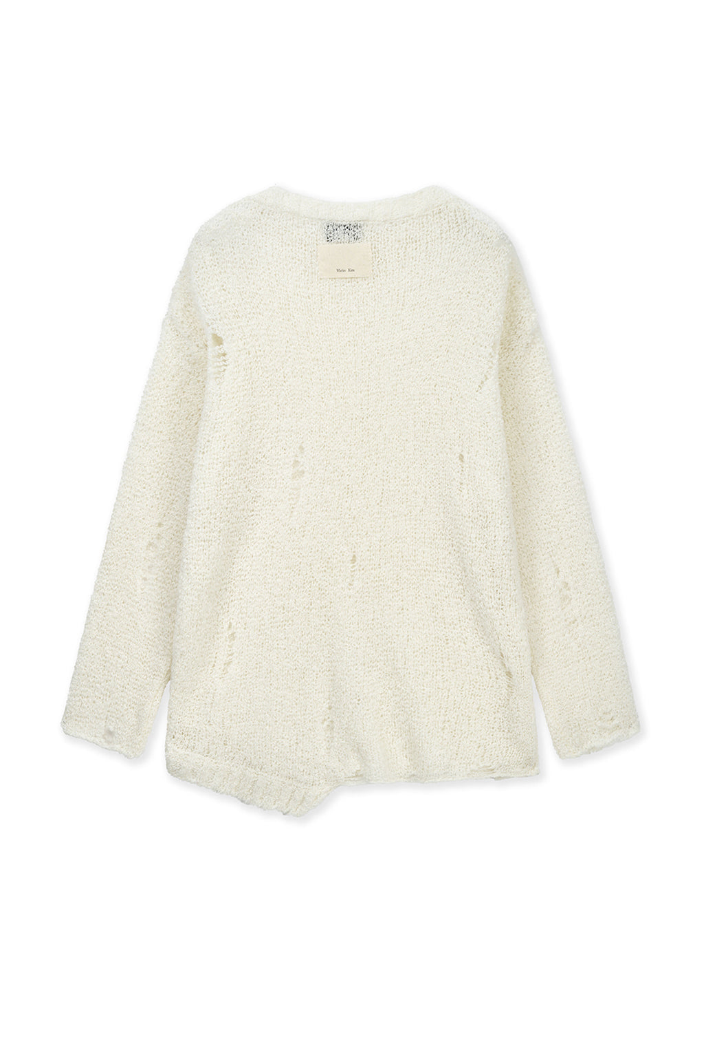 Matinkim Asymmetric Damaged Knit Pullover IN Ivory