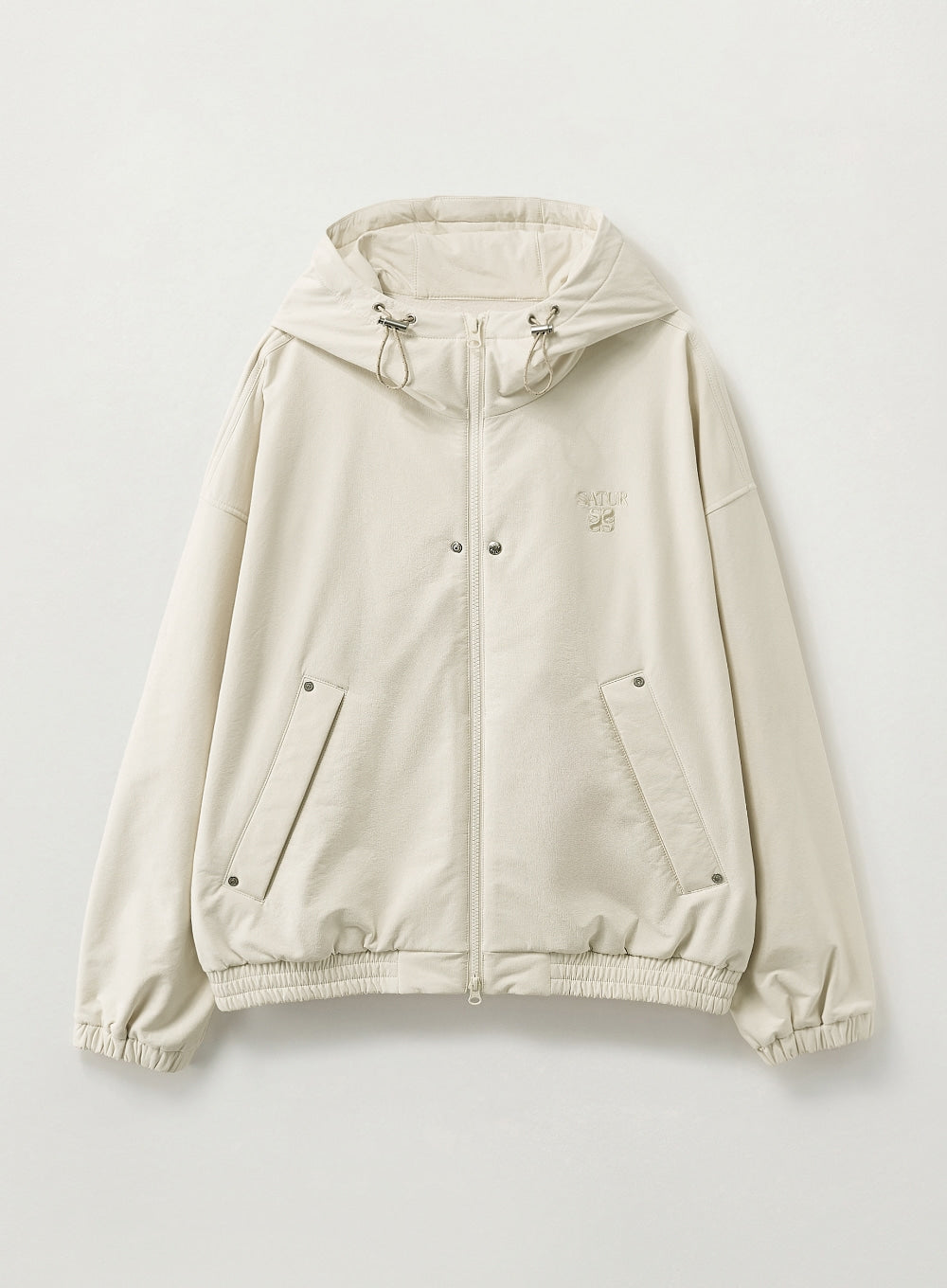 [satur] Teo Nylon Fleece Hood Jacket - Cream