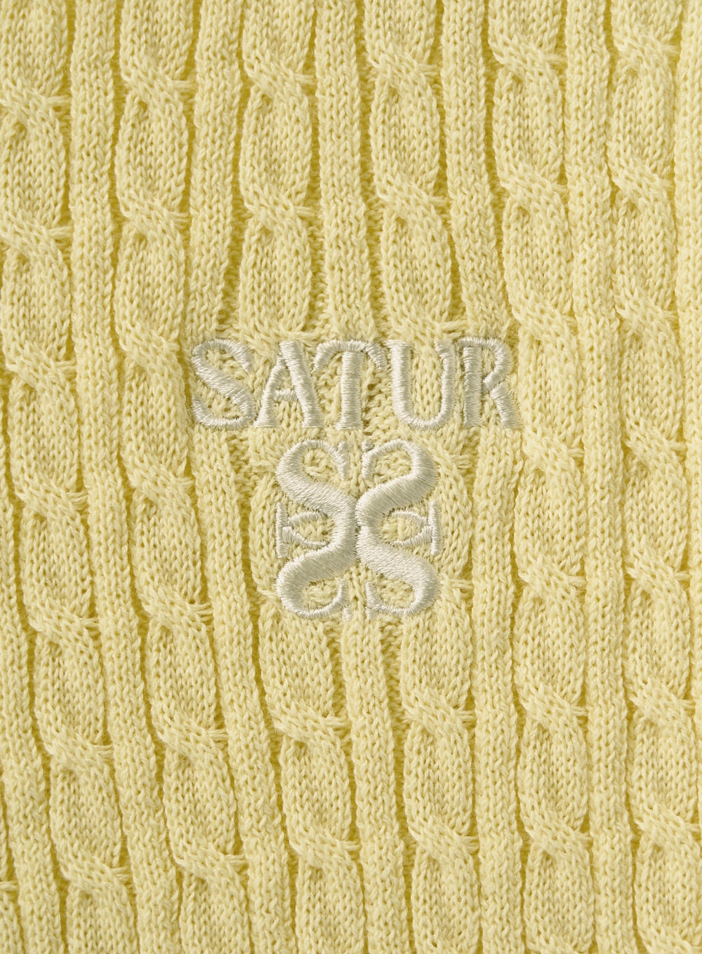[satur] (W) Cable Knit Sleeveless Top - Yellow