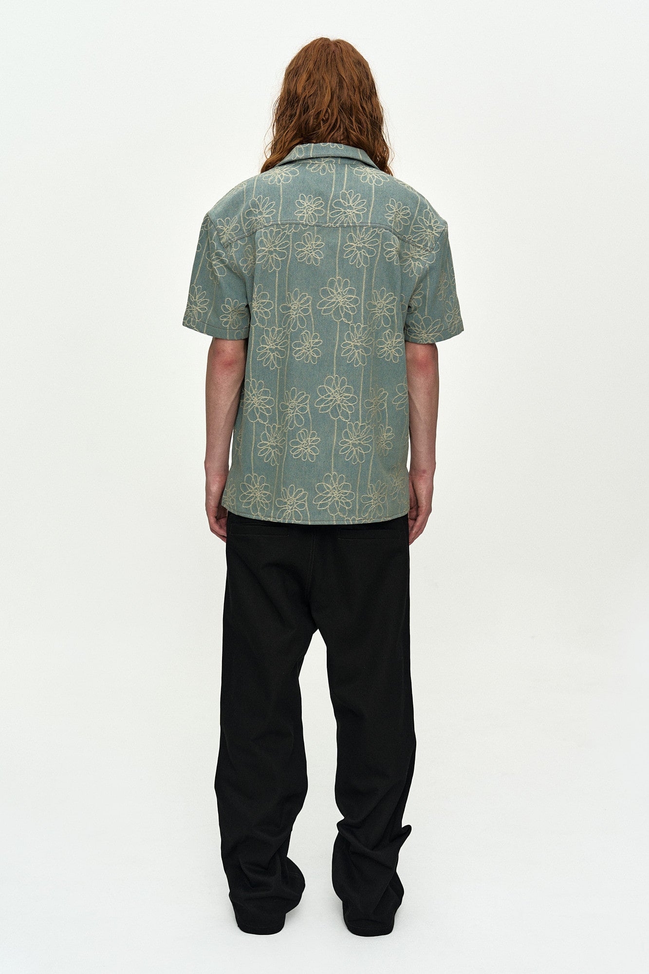 Andersson Bell Flower Embroidery Open Collar Shirt