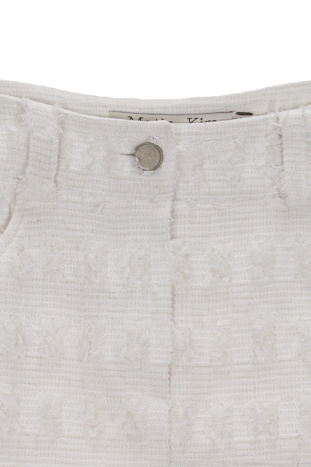 [matinkim] PLEATS MIXED TWEED MINI SKIRT IN IVORY
