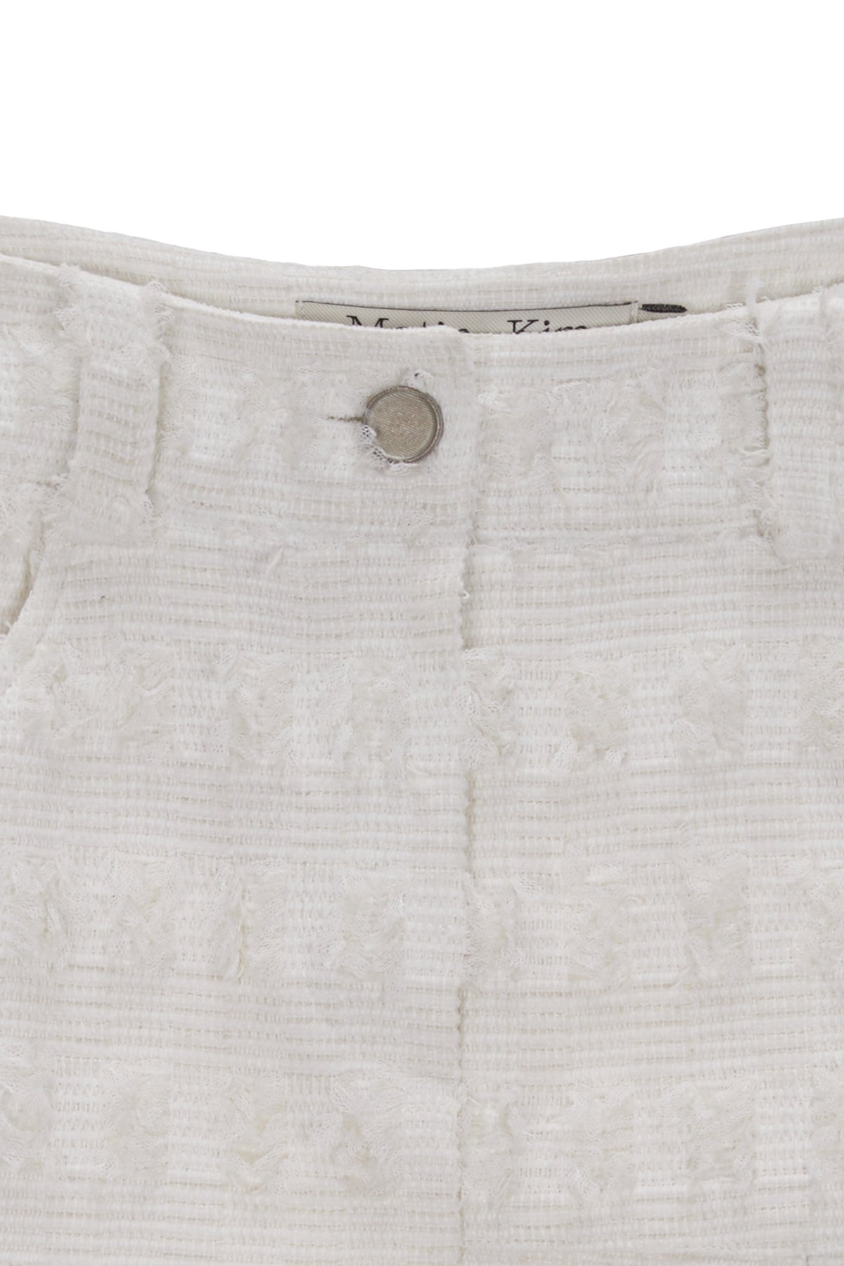 Matinkim Pleats Mixed Tweed Mini Skirt IN Ivory