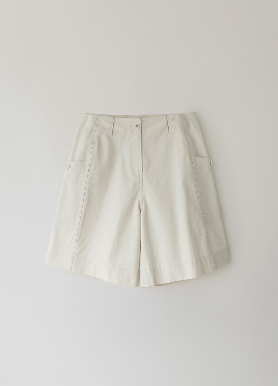 Nothing Written Corduroy half pocket pants (Ivory)