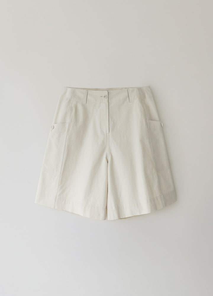 Nothing Written Corduroy half pocket pants (Ivory)