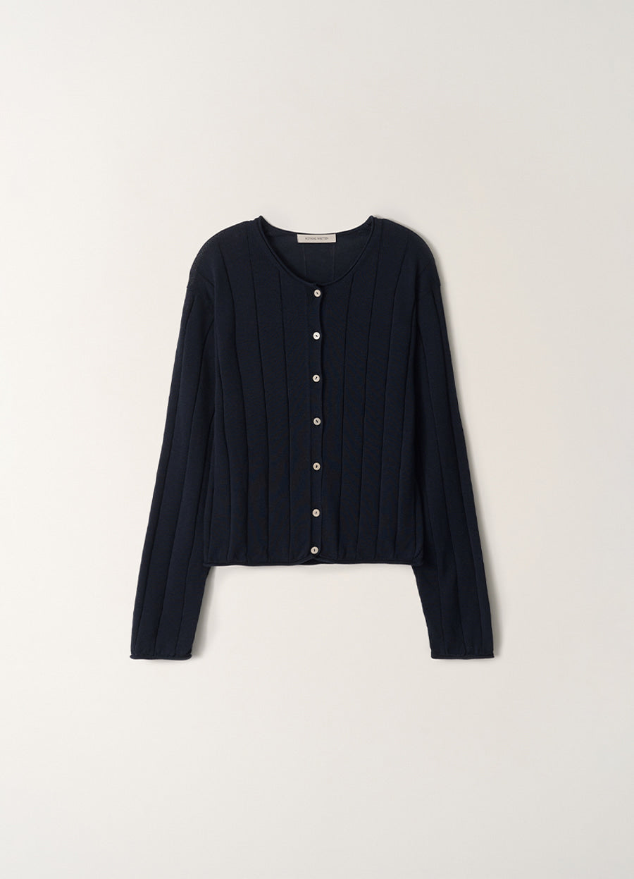 Nothing Written Nave paper knit cardigan (Navy)