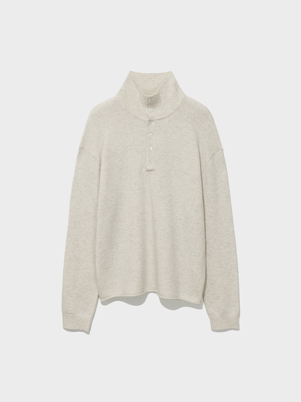 Low Classic Wool Blend High-Neck Sweater Oatmeal