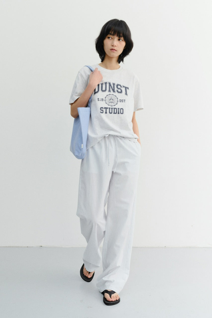Dunst Unisex Classic Logo T-Shirt Light Melange Grey