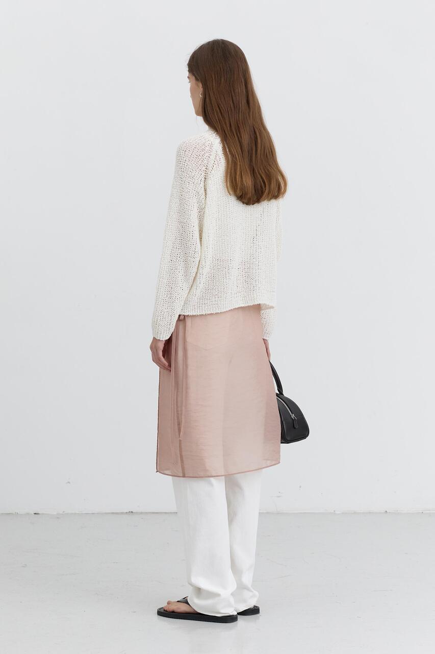 Dunst Organza Layering Long Skirt Salmon Beige