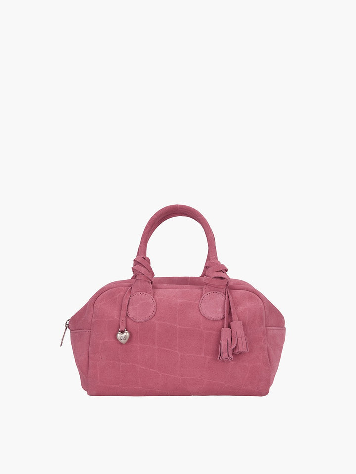 Margesherwood Soft Bowling pink croc-effect suede