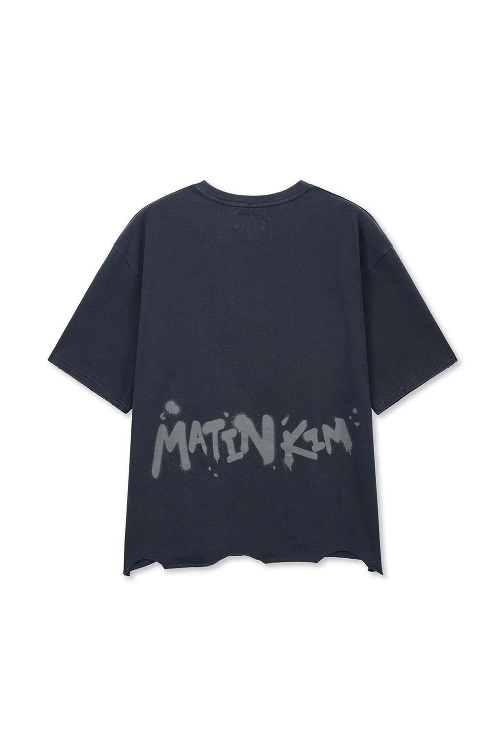 Matinkim Raw Cut Graffiti Logo Top IN Navy