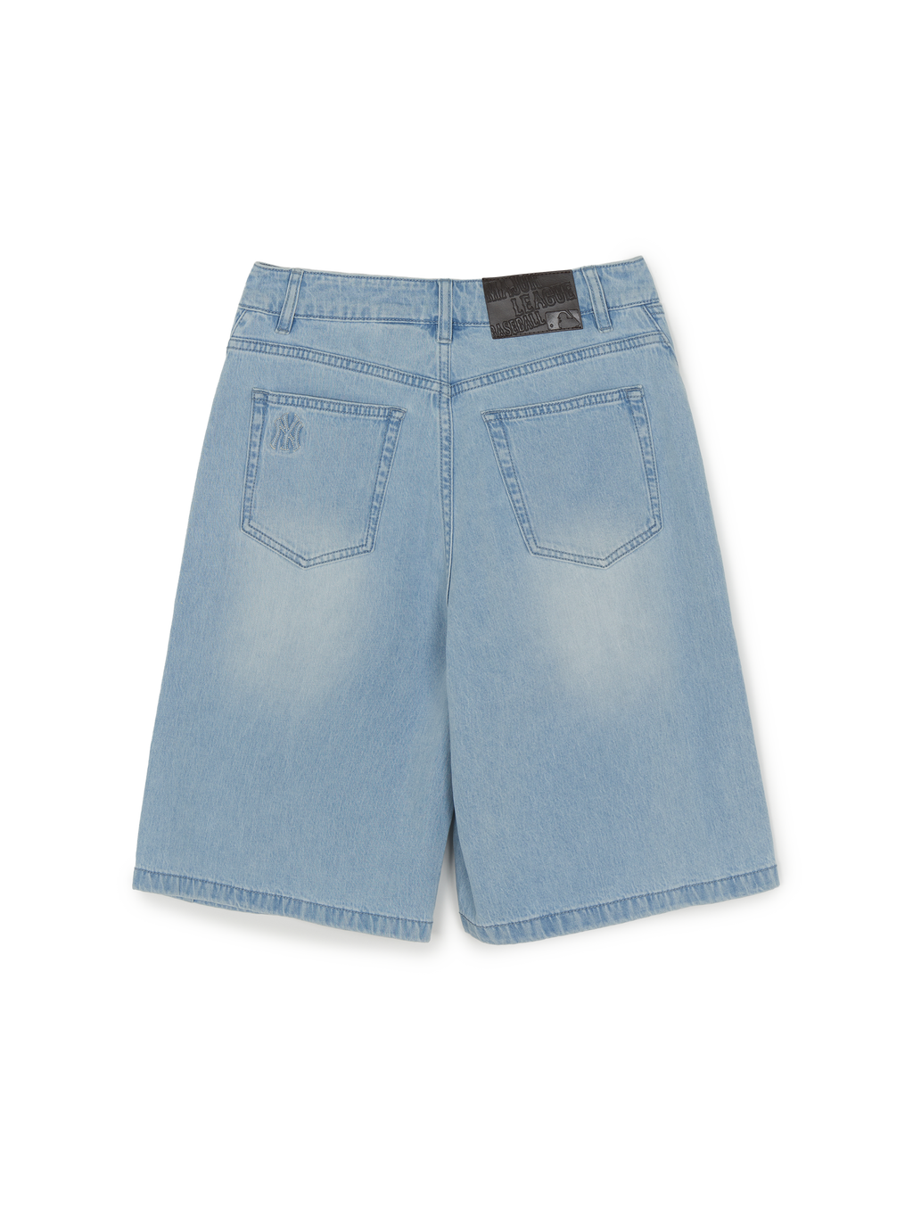 MLB Korea Women's Basic Small Logo 9in Curved Denim Shorts