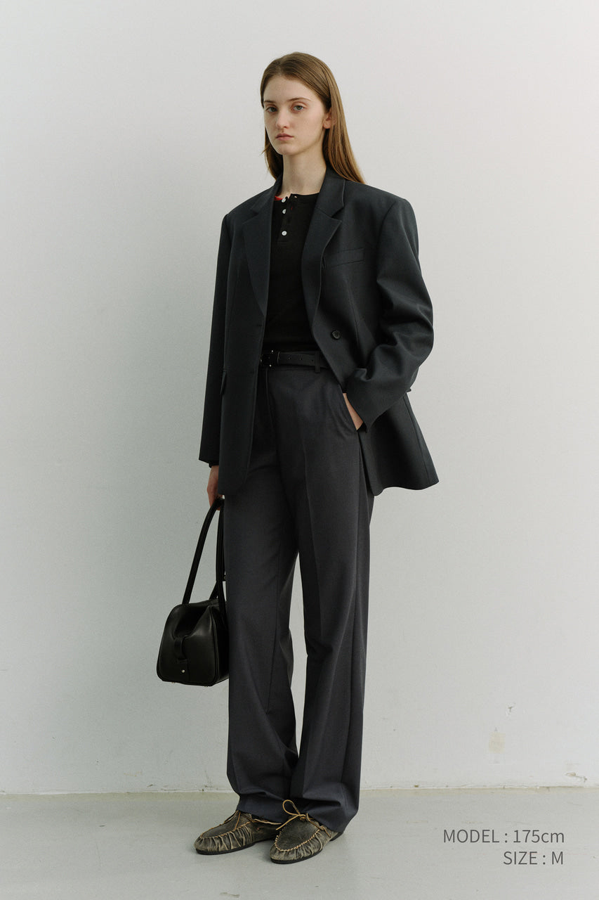 Dunst Essential 2 Button Wool Blazer Midnight Navy
