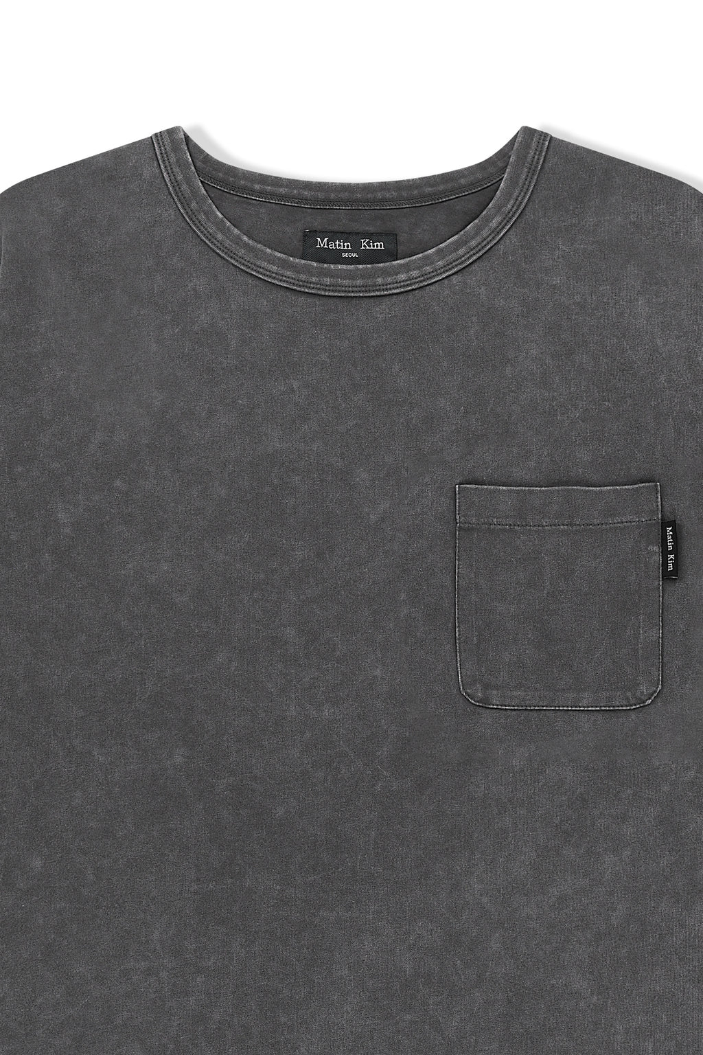 Matinkim Vintage Washed Pocket Top For Men IN Charcoal
