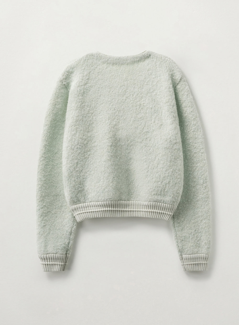 [satur] (W) Boucle Crew Neck Cardigan - Mint